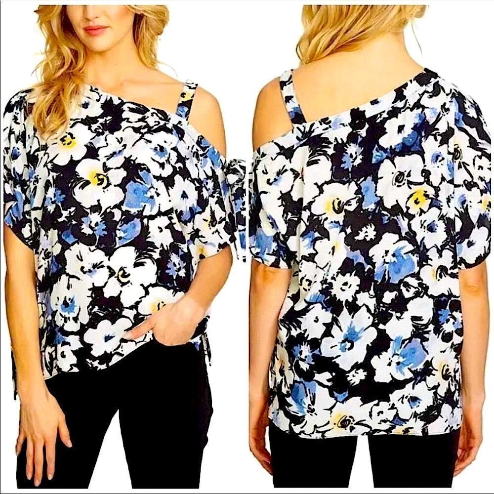 1. State Nordstrom floral cold shoulder off shoulder top blouse XS 2 4 6 - Picture 5 of 9